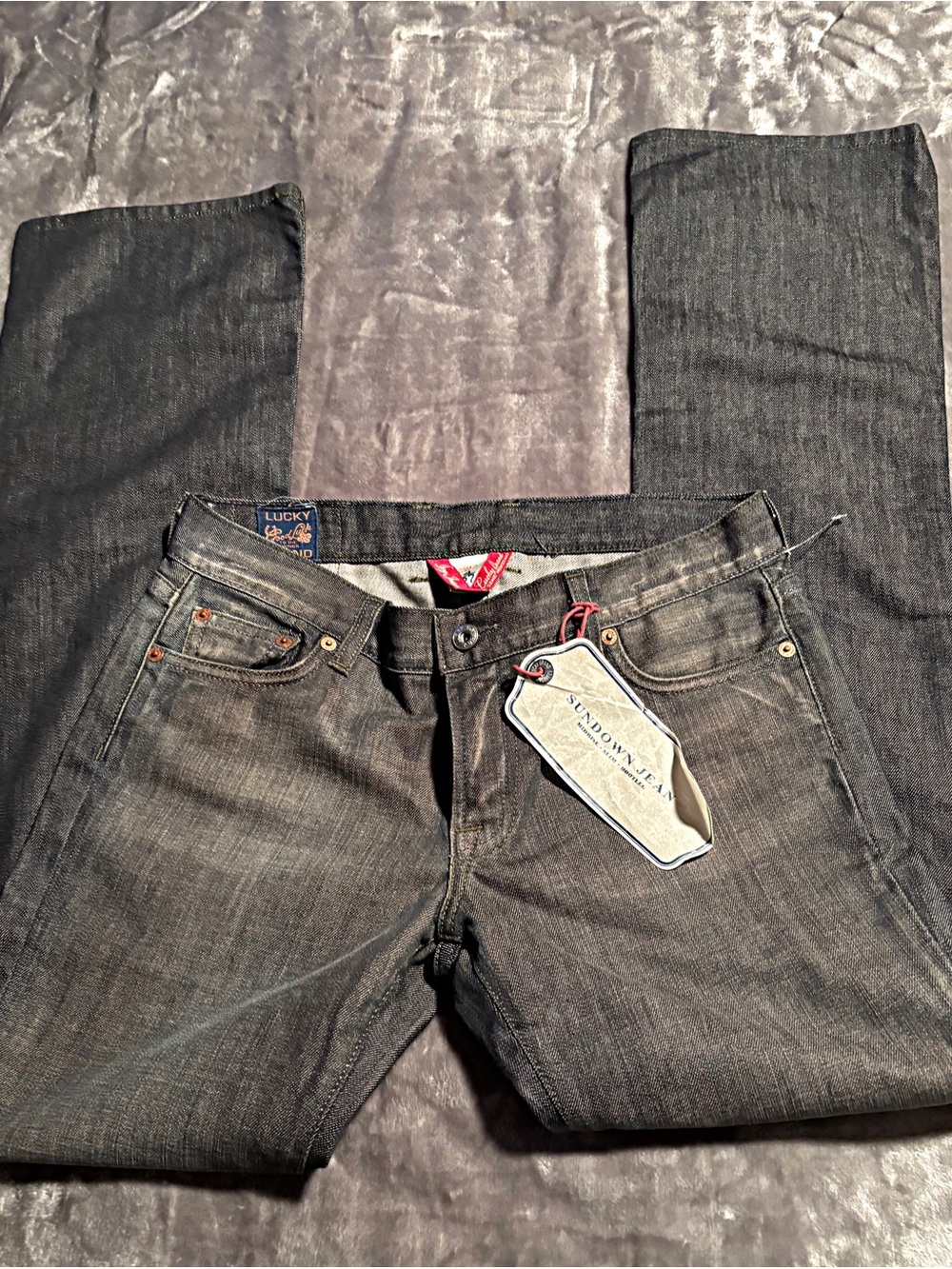 Lucky Brand Women's Straight Leg Jeans in Charcoal Gray Wash